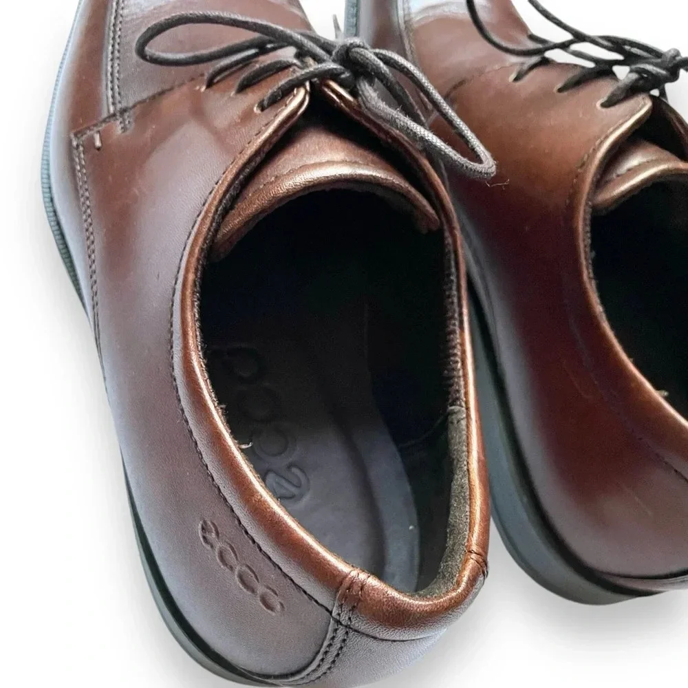 NWOT ECCO Edinburgh Leather Bike Toe Tie Oxford Shoes